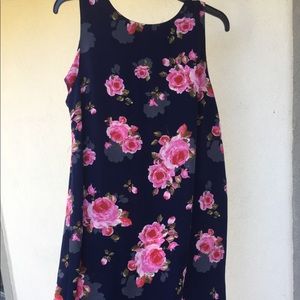 Sleeveless Navy Floral Dress